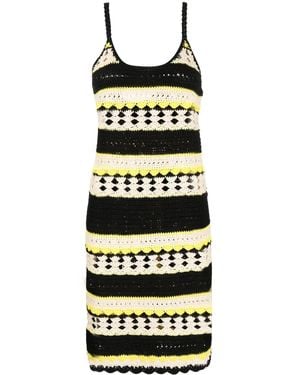 Ganni Crochet Mini Dress - Yellow