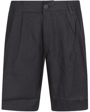 hinnominate Pleated Linen Shorts - Grey