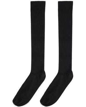 RED Valentino Ribbed Socks - Black