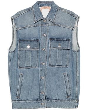 N°21 Button-Up Denim Gilet - Blue