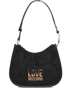 Love Moschino Logo-plaque shoulder bag - Schwarz