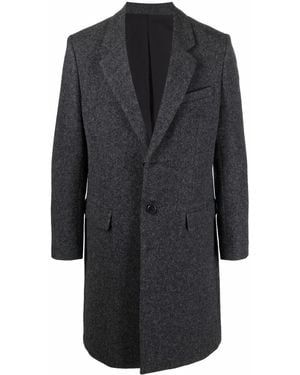 Ami Paris Single-Breasted Wool Coat - Gray