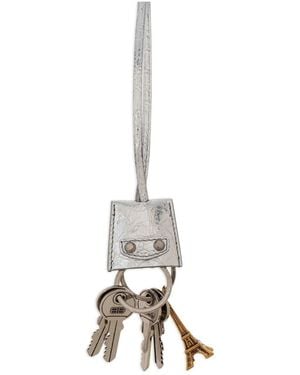 Balenciaga Leather Keyring - Metallic