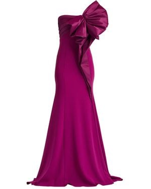 Tadashi Shoji Breton Sculpted Bow Gown - Purple