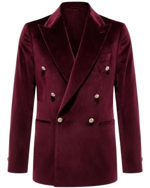 Franzese Collection Oscar-Winning Carpet Double-Breasted Blazer - Red