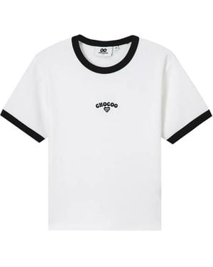 Chocoolate T-Shirt En Coton À Broderies - White