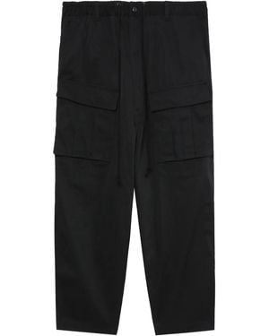 Junya Watanabe Drop-Crotch Cropped Cargo Trousers - Black