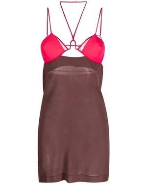 Nensi Dojaka Cut-Out Cotton Minidress - Purple