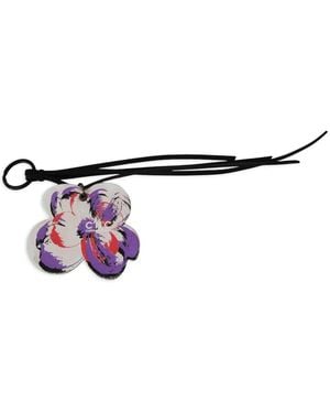 CoSTUME NATIONAL Floral-Shape Leather Keyring - White