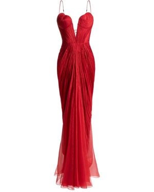 Maria Lucia Hohan Cecilia プランジネック マキシドレス - レッド