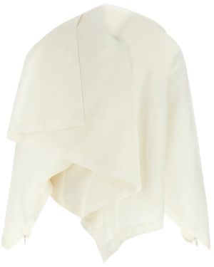 Issey Miyake All Squares Asymmetrical Draped Blouse - White