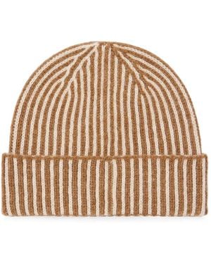 Paul Smith Bonnet Côtelé En Laine D'Agneau - Neutre