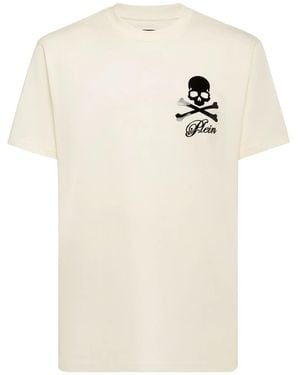 Philipp Plein Skull Bones-Print T-Shirt - Natural