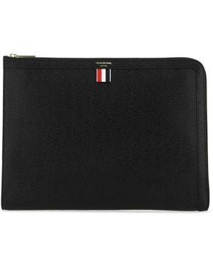 Thom Browne Mini Gusset Clutch Bag - Black