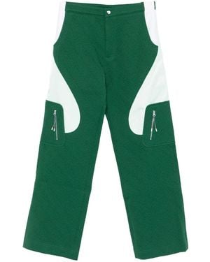 CASABLANCA Quilted Panelled Trousers - Green