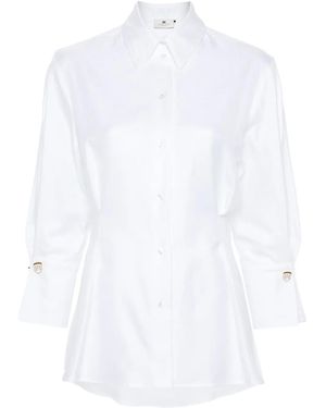 Elisabetta Franchi Chevron Pattern Poplin Shirt - White