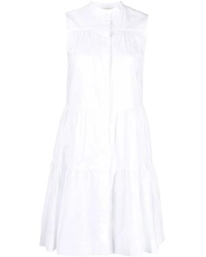 Blanca Vita Tiered Cotton Shirtdress - White