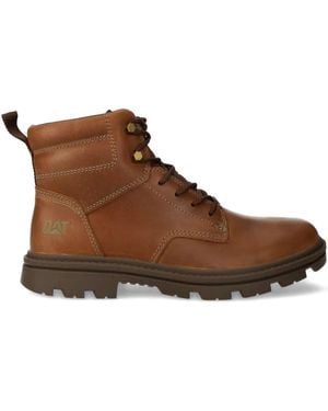Caterpillar Lace-Up Leather Boots - Brown