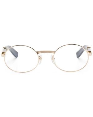 Cartier Oval-Frame Horn Glasses - Natural