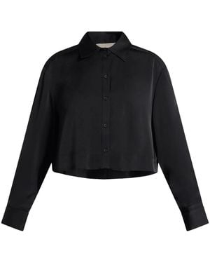 Michael Kors Long-Sleeved Satin Shirt - Black