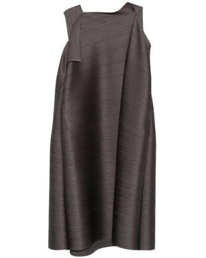 Pleats Please Issey Miyake Pleated Sleeveless Dress - Brown