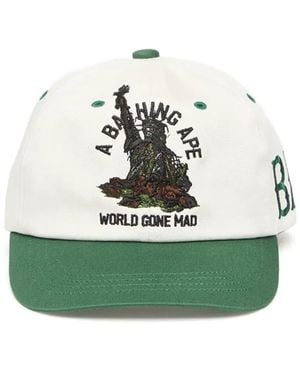 A Bathing Ape A Bathing Ape Graphic Cotton Cap - Green