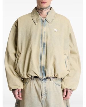 MISBHV Sand-Washed Bomber Denim Jacket - Natural