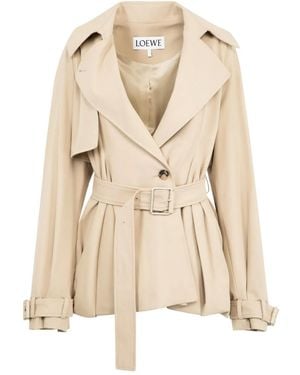 Loewe Peplum Belted Jacket - Natural
