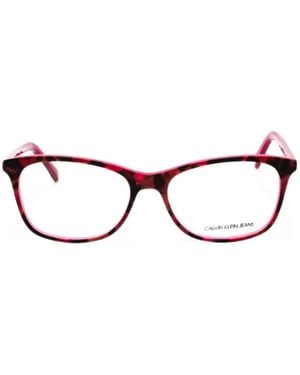 Calvin Klein Tortoiseshell-Effect Rectangle-Frame Glasses - Multicolor