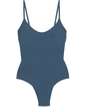 Fisico Costume Intero Con Strass - Blu
