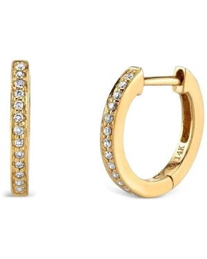 Sydney Evan Diamond Huggie Earrings - Metallic