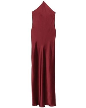 STAUD Cadence Beaded-Halterneck Maxi Dress - Red