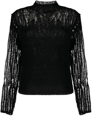 Chloé Mock-neck Knit Sweater - Women's - Wool/alpaca/tussar Silk - Black