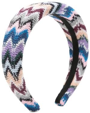 Missoni Wattierter Haarreif Mit Zickzackmuster - Blau