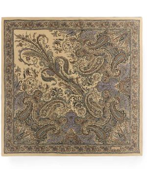 Ralph Lauren Paisley-Print Crepe De Chine Scarf - Metallic