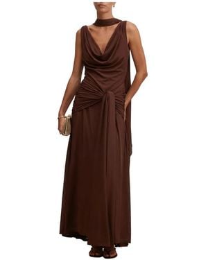 EVER NEW Vivianne Scarf-Detail Maxi Dress - Brown