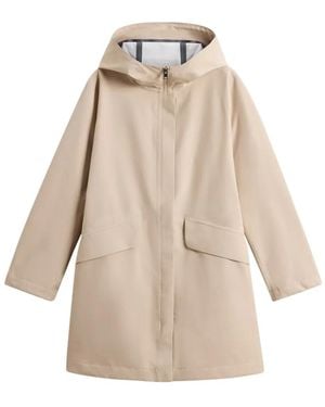 Woolrich Light Stretch Parka Coat - Natural