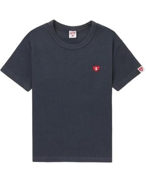 A Bathing Ape Ribbed Heart Appliqué T-Shirt - Blue