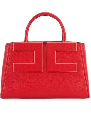 Elisabetta Franchi Bolso Shopper Con Logo - Rojo