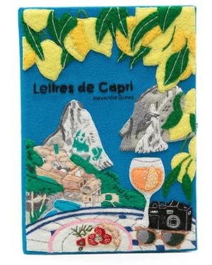 Olympia Le-Tan Pochette Lettres De Capri Brodée - Blue