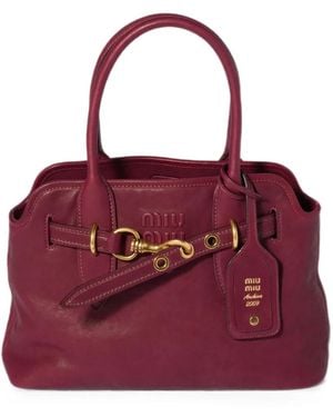 Miu Miu Aventure Nappa-Leather Bag - Purple
