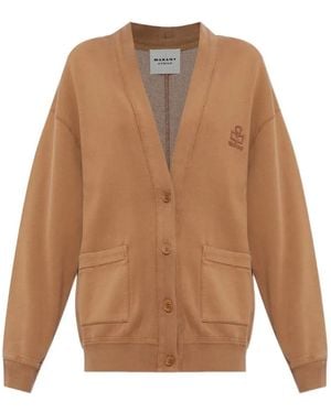 Isabel Marant Stephy Logo-Embroidered Cardigan - Natural