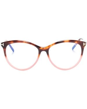 Tom Ford Brille Mit Cat-Eye-Gestell - Braun