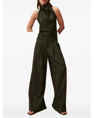 Twp High-Neck Backless Top - Black