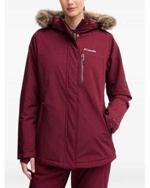 Columbia Veste De Ski Ava Alpine À Capuche Bordée De Fourrure Artificielle - Rouge
