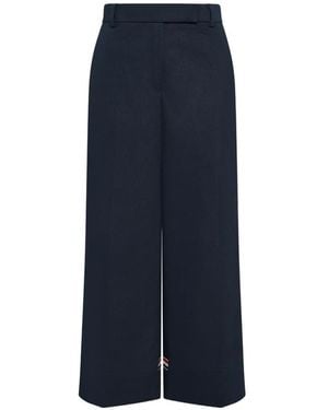 Thom Browne Cotton Gabardine Chino Trousers - Blue