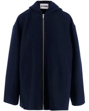 Jil Sander フーデッド ジャケット - ブルー