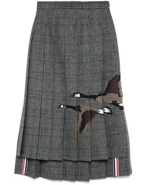 Thom Browne Jupe Mi-Longue À Appliqué Flying Geese - Gris