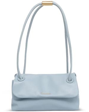 Trussardi Mini Sac À Main Orbita En Cuir À Logo Imprimé - Blue