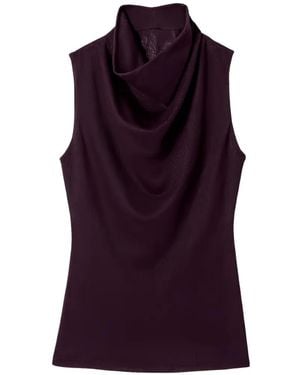 Smythe Cowl-Neck Sleeveless Top - Purple